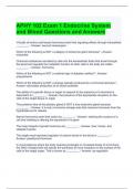 APHY 102 Exam 1 Endocrine System and Blood Questions and Answers /Graded A