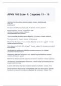 APHY 102 Exam 1 Chapters 13 – 15 Questions with correct Answers