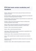 STA final exam review vocabulary and equations
