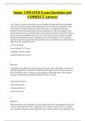 Sepsis UPDATED Exam Questions and  CORRECT Answers