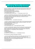 ATI Learning System Gerontology Exam/30 Answered Questions