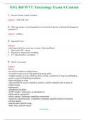 NSG 460 WVU Toxicology Exam 4 Content Actual Exam 2024 Q & A  (Graded A+ ) 