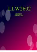 LLW2602 ASSIGNMENT 1 SEMESTER 2 2024
