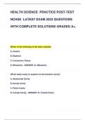 HEALTH SCIENCE PRACTICE POST-TEST  NCHSE 2024 QUESTIONS  WITH COMPLETE SOLUTIONS GRADED A+.