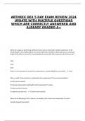 ARTHREX DEX 5 DAY EXAM REVIEW 2024 UPDATE WITH MULTIPLE QUESTIONS WHICH ARE CORRECTLY ANSWERED AND ALREADY GRADED A&plus;