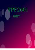 TPF2601 Assignment 51 Portfolio.