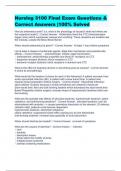 Nursing 3100 Final Exam Questions & Correct Answers &vert;100&percnt; Solved