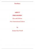 Test Bank for About Philosophy (New International Edition) 11th Edition By Robert Paul Wolff (All Chapters, 100% Original Verified, A+ Grade)