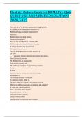 Electric Motors Controls BOMA Pre-Quiz QUESTIONS AND VERIFIED SOLUTIONS 2024&sol;2025