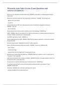 Wisconsin Auto Sales License Exam Questions and  Answers &lpar;Graded A&rpar;