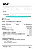 2023 AQA A-LEVEL SOCIOLOGY 7192/1 Paper 1 Education with Theory and Methods  Question Paper & Mark scheme (Merged) June 2023 [VERIFIED]