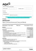 2023 AQA A-LEVEL SOCIOLOGY 7192/3 Paper 3 Crime and Deviance with Theory and  Methods Question Paper & Mark scheme (Merged) June 2023 [VERIFIED]
