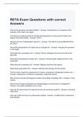 RETA Exam Questions with correct Answers