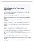 RETA EXAM QUESTIONS AND ANSWERS (GRADED A)