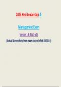 2023HesiLeadership& ManagementExam Version1&2(V1-V2) (ActualScreenshotsfromexamtakeninFeb2023 A+)