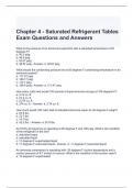 Chapter 4 - Saturated Refrigerant Tables Exam Questions and Answers