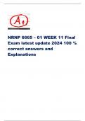 NRNP 6665 – 01 WEEK 11 Final Exam latest update 2024 100 % correct answers and Explanations