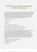 MCCQE1 Exam Questions And Answers &lpar;Verified And Updated&rpar;