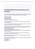 OCANZ Written Exam Questions and Answers