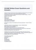OCANZ Written Exam Questions and Answers