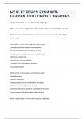 NC BLET ETHICS EXAM WITH GUARANTEED CORRECT ANSWERS