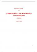 Instructor Manual With Test Bank for Administrative Law Bureaucracy in a Democracy 6th Edition By Dr. Daniel E. Hall (All Chapters, 100% Original Verified, A+ Grade)