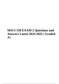 MSCI 530 EXAM 2 Questions and Answers Latest Update 2024-2025 | Graded A+