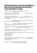 Residential Market Analysis and Highest & Best Use Exam Questions and Answers Latest 2024&sol;2025 &vert; Graded