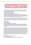 BUNDLE FOR Test bank for Leading and Managing in Nursing, YoderWise, 8th Edition exam questions with 100% correct answers