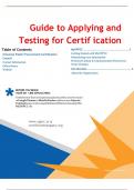 Guide to Applying and  Testing for Certification 
