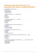 Barbering State Board Practice Test Questions With Answers Updated 2024&sol;2025&period;