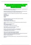 UC Adv Health Assessment - Quiz 1 Questions Completed With A&plus; Graded Answers