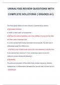URINALYSIS REVIEW QUESTIONS WITH  COMPLETE SOLUTIONS { GRADED A+} 