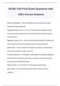 ECON 1103 Final Exam Questions with 100% Correct Answers