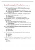 Nursing Pharmacology Sample Exam Questions