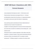 EDSP 300 Exam 3 Questions with 100&percnt; Correct Answers