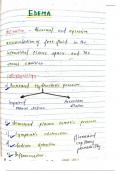 Edema pathology handwritten notes 