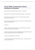 Texas TBCE Jurisprudence Exam Questions & Answers