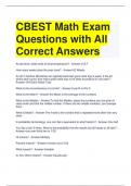 CBEST Math Exam Questions with All Correct Answers