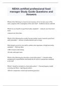 NEHA certified professional food manager Study Guide Questions and Answers