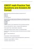CBEST math Practice Test Questions and Answers All Correct
