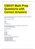 CBEST Math Prep Questions with Correct Answers
