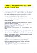 California Jurisprudence Exam&colon; Study Guide  Correct 100&percnt;