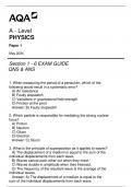 AQA A - LEVEL PHYSICS PAPER 1 SECTION 1 - 6 EXAM GUIDE QNS & ANS MAY 2024.