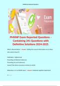 PMHNP Exam Reported Questions – Containing 341 Questions with Definitive Solutions 2024-2025.