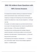 ENG 102 midterm Exam Questions with 100&percnt; Correct Answers
