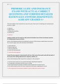 PRIMERICA LIFE AND INSURANCE EXAMS WITH ACTUAL CORRECT QUESTIONS AND VERIFIED DETAILED RATIONALES ANSWERS 2024&lpar;NEWEST&rpar; ALREADY GRADED A&plus;