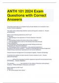 ANTH 101 2024 Exam Questions with Correct Answers (1)