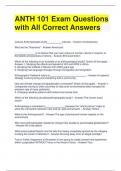 ANTH 101 Exam Questions with All Correct Answers (1)