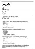 AQA AS PHYSICS PAPER 2 SECTION 1 - 5 EXAM GUIDE QNS & ANS MAY 2024.
